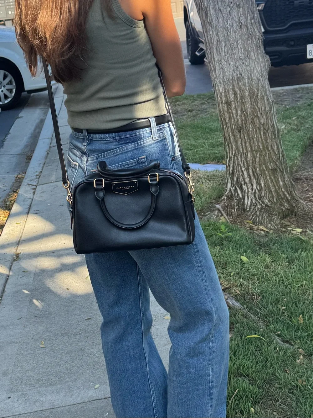 Marc Jacobs Black Leather Crossbody Satchel